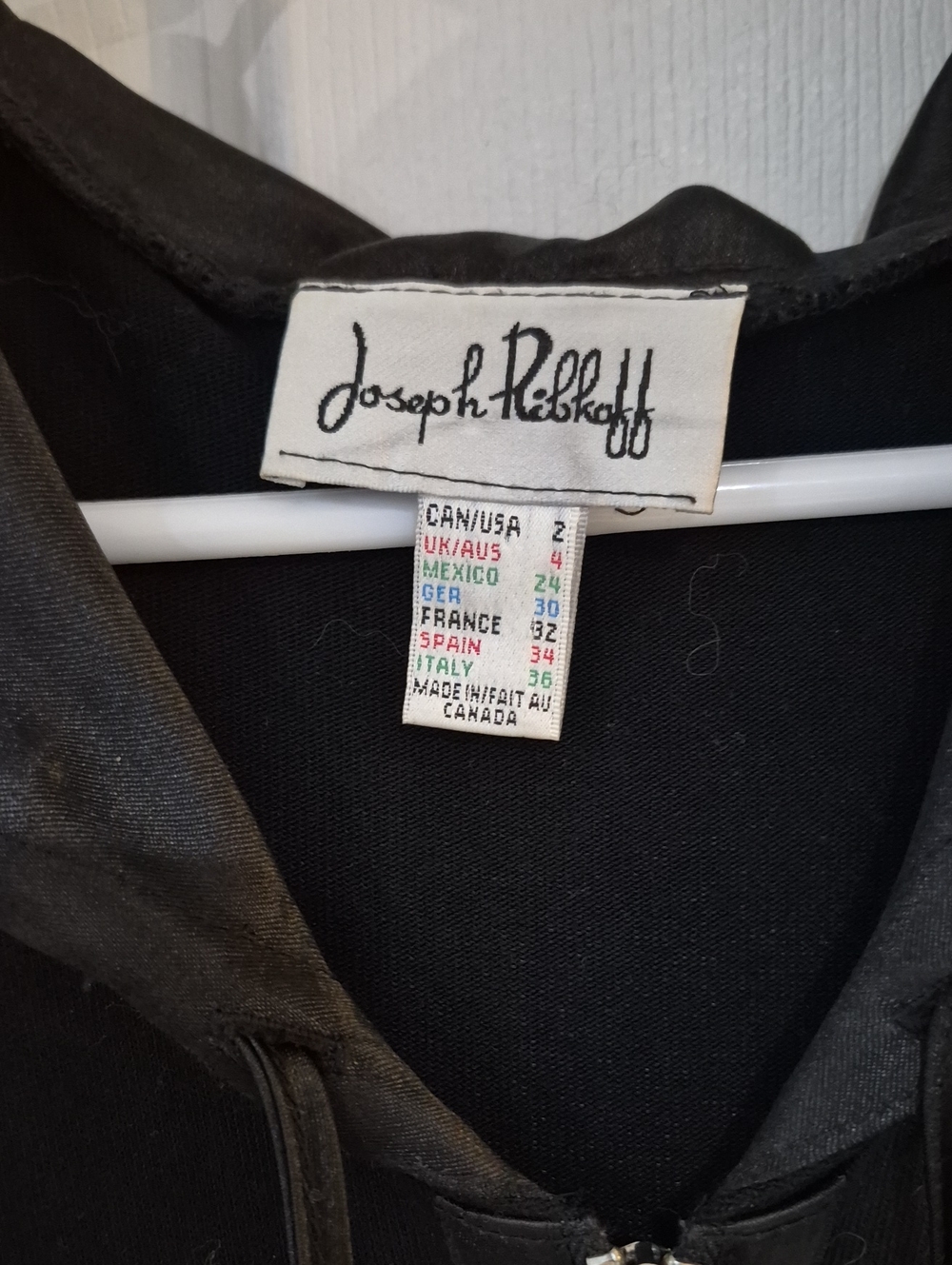 Joseph Ribkoff Women's Size 2 Black Hooded Zip-Front Shirt - Picture 2 of 6